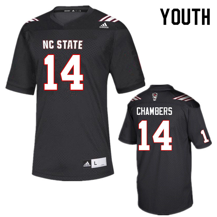 Youth #14 Jack Chambers NC State Wolfpack College Football Jerseys Sale-Black - Click Image to Close